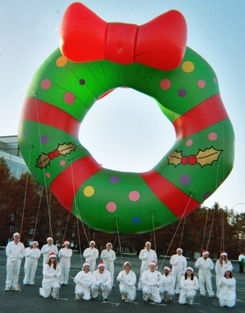 Giant Christmas wreath helium parade balloon